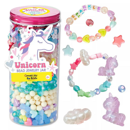 Creativity for Kids Bead Jewelry Jar – Unicorn-Themed, DIY Jewelry Craft Kit, Beads for Kids, Creative Activity