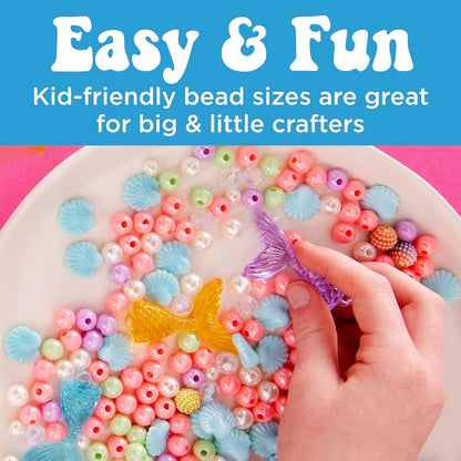 Creativity for Kids Bead Jewelry Jar – Mermaid-Themed, DIY Jewelry Craft Kit, Beads for Kids, Creative Activity