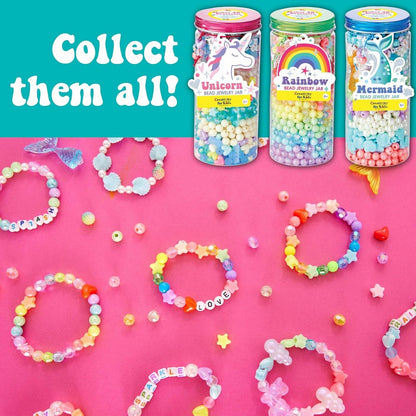 Creativity for Kids Bead Jewelry Jar – Mermaid-Themed, DIY Jewelry Craft Kit, Beads for Kids, Creative Activity