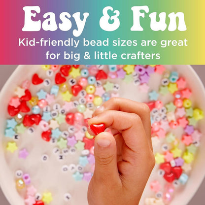 Creativity for Kids Bead Jewelry Jar – Rainbow-Themed, DIY Jewelry Craft Kit, Beads for Kids, Creative Activity