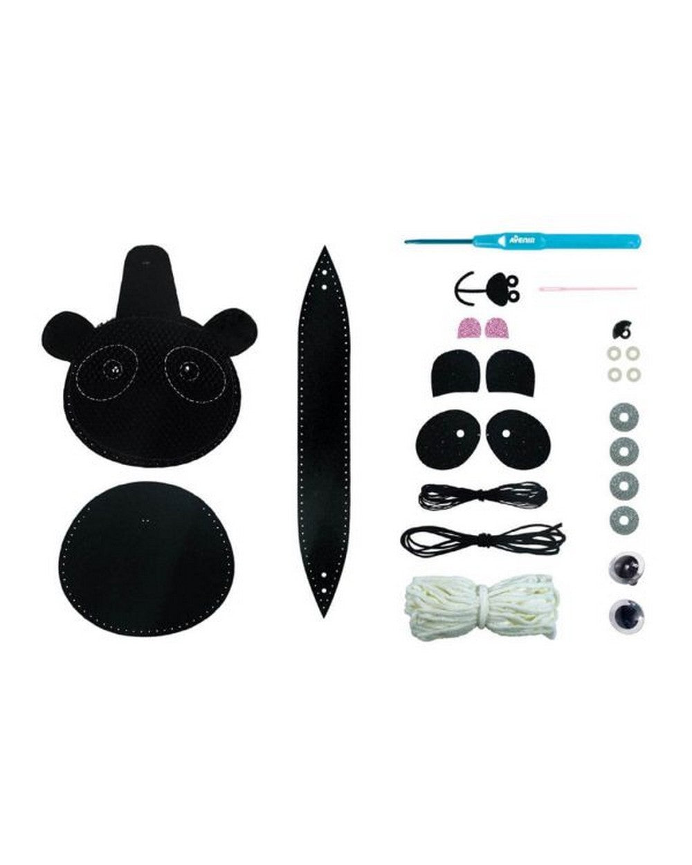 Avenir Loopie Fun My First Plush Bag Panda – DIY Plush Craft Kit for Kids, Adorable Panda Shaped Bag, Ideal for Beginners and Creative Play