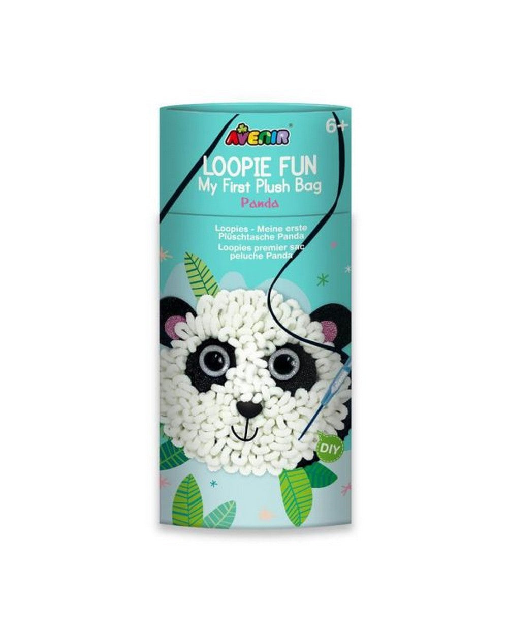 Avenir Loopie Fun My First Plush Bag Panda – DIY Plush Craft Kit for Kids, Adorable Panda Shaped Bag, Ideal for Beginners and Creative Play