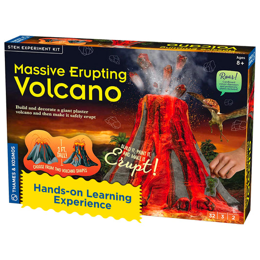 Thames & Kosmos Massive Erupting Volcano STEM Kit | DIY Giant Volcano Model, 1-Foot Tall | Includes Materials for Multiple Eruptions | Explore Volcanoes, Geology, Earth Science | Science Fair Project