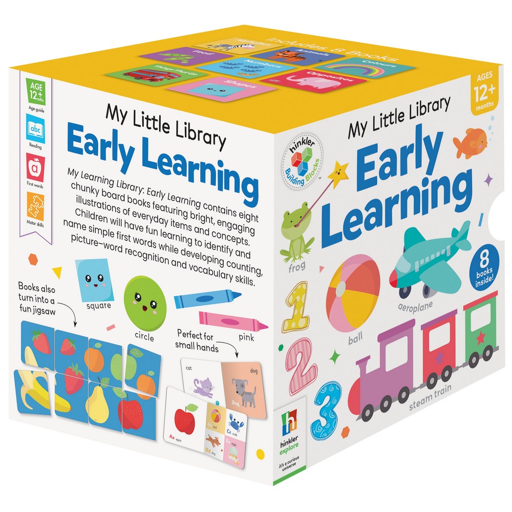 Hinkler Building Blocks Learning Library –Educational Toy for Toddlers, Includes 8 books Shape, Numbers, Food, Colours, Animals, Alphabets and More