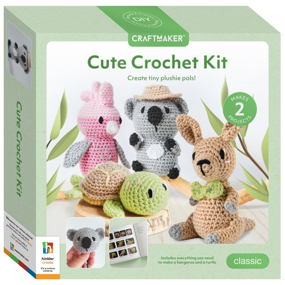 Hinkler Craft Maker Cute Crochet Kit – DIY Crochet Set, Includes Yarn, Hooks, and Step-by-Step Instructions for Fun Projects