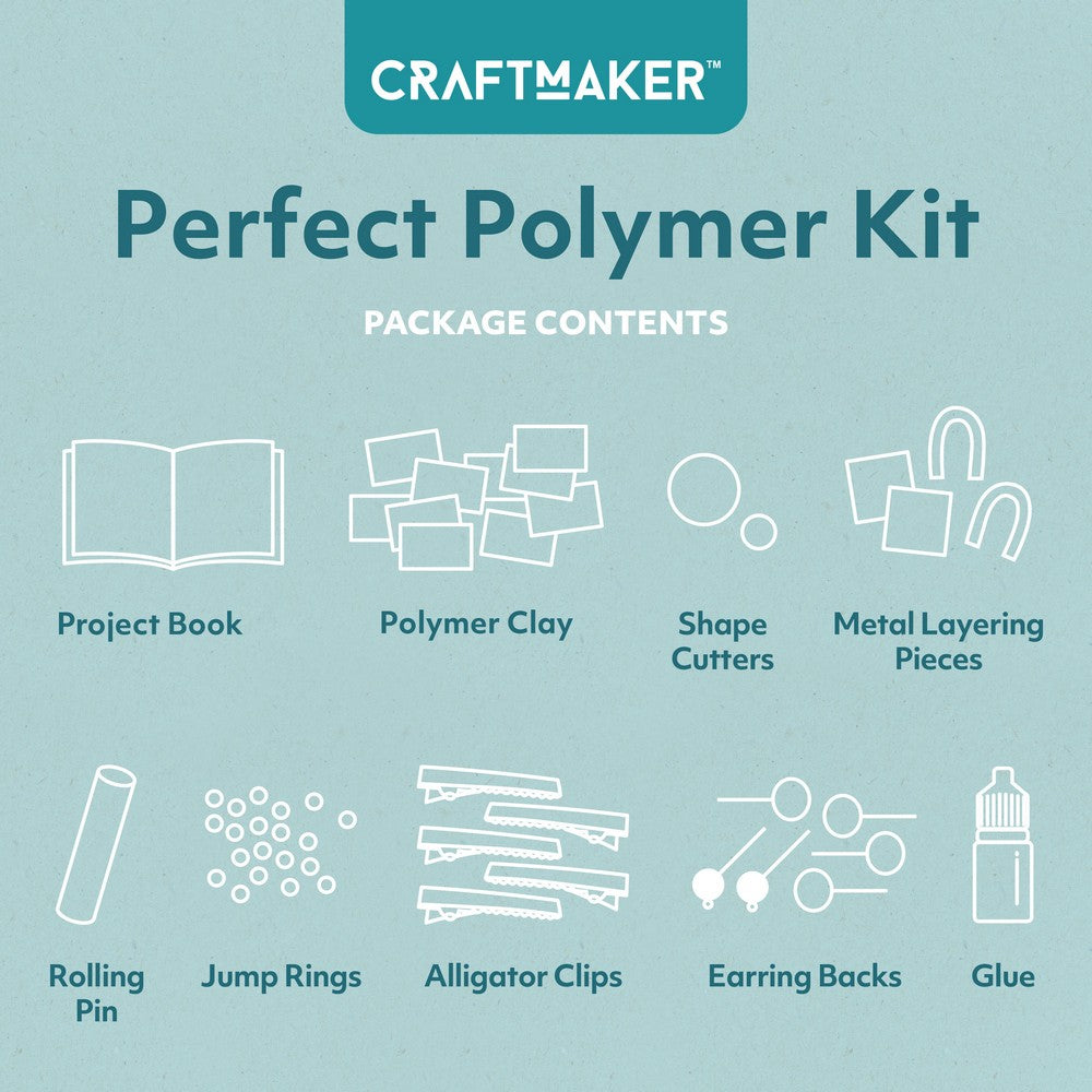 Hinkler Craft Maker Deluxe Perfect Polymer Kit – DIY Polymer Clay Set, Includes Molds, Tools, and Instructions for Creating Jewelry