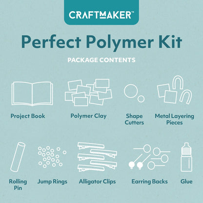 Hinkler Craft Maker Deluxe Perfect Polymer Kit – DIY Polymer Clay Set, Includes Molds, Tools, and Instructions for Creating Jewelry