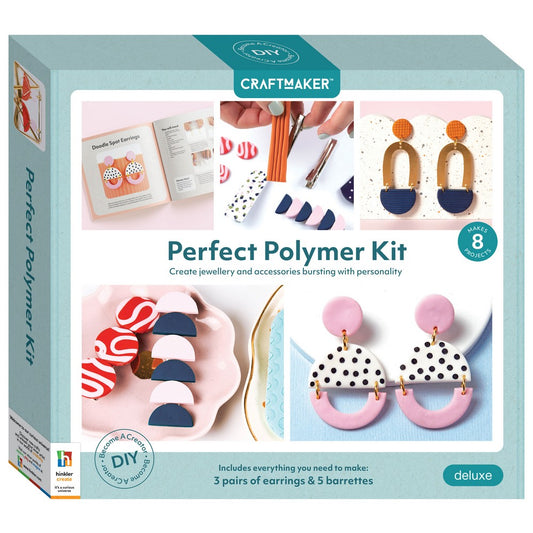 Hinkler Craft Maker Deluxe Perfect Polymer Kit – DIY Polymer Clay Set, Includes Molds, Tools, and Instructions for Creating Jewelry