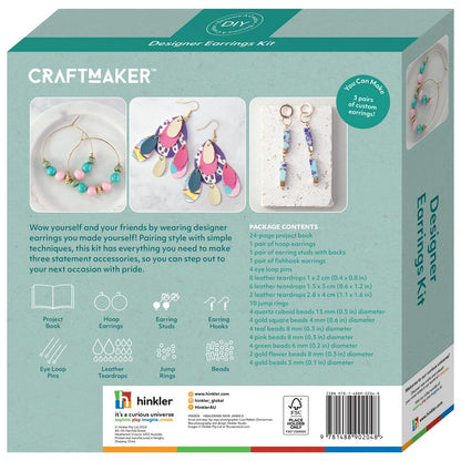 Hinkler Craft Maker Designer Earrings Kit – DIY Jewelry Making Set, Includes Beads, Tools, and Instructions for Custom Earrings