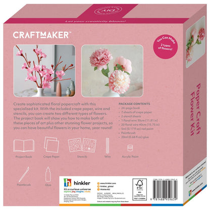 Hinkler Craft Maker Paper Craft Flower Kit – DIY Paper Flower Making Set, Includes Paper, Tools, and Instructions for Creative Floral Designs