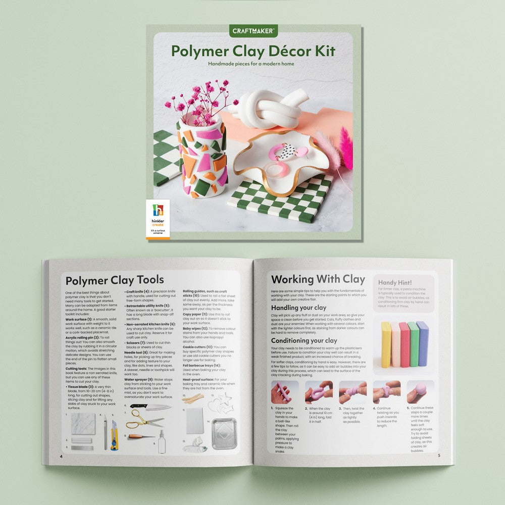 Hinkler Craft Maker Polymer Clay Décor Kit – DIY Clay Art Set, Includes Molds, Tools, and Instructions for Creating Custom Home Décor