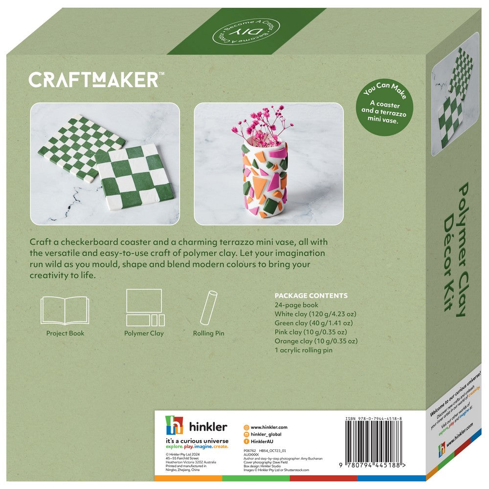 Hinkler Craft Maker Polymer Clay Décor Kit – DIY Clay Art Set, Includes Molds, Tools, and Instructions for Creating Custom Home Décor