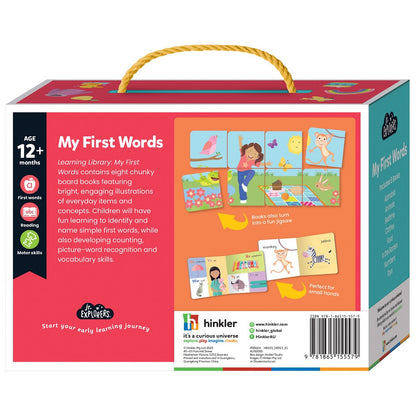 Hinkler Junior Explorers First Words Learning Library - Early Learning Books for Kids, Pre-Kindergarten Educational Kit, Kids Vocabulary Building, Preschool Learning Tools