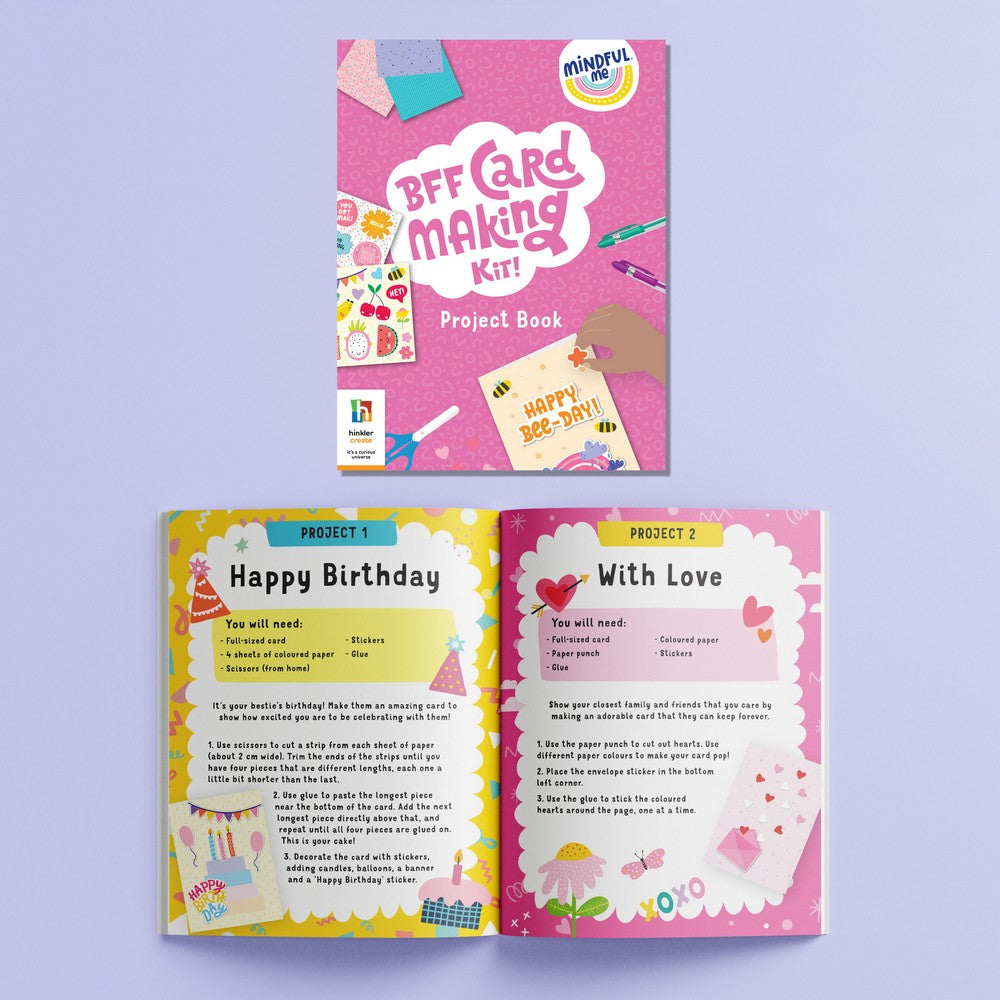 Hinkler Mindful Me BFF Card Making Kit – DIY Friendship Card Set, Includes Stamps, Stickers, and Instructions for Personalized Cards