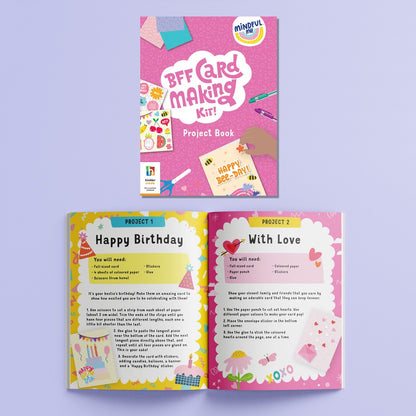 Hinkler Mindful Me BFF Card Making Kit – DIY Friendship Card Set, Includes Stamps, Stickers, and Instructions for Personalized Cards