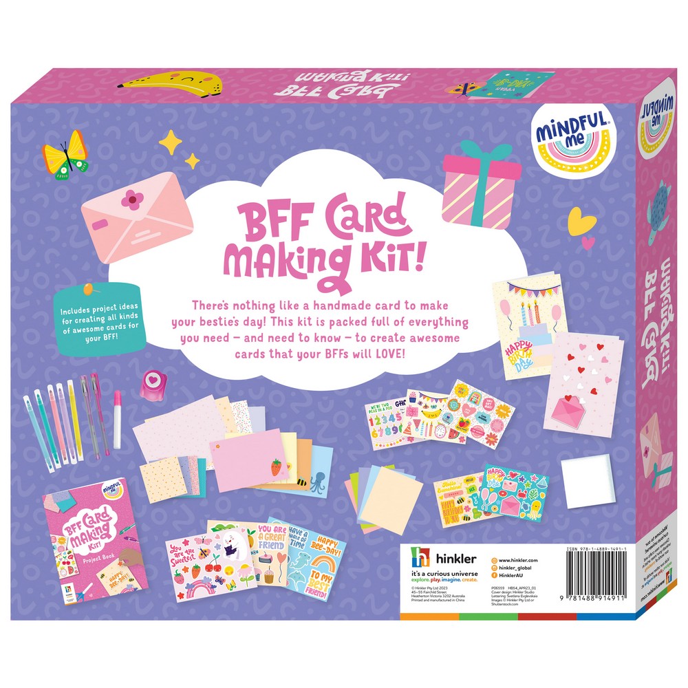 Hinkler Mindful Me BFF Card Making Kit – DIY Friendship Card Set, Includes Stamps, Stickers, and Instructions for Personalized Cards