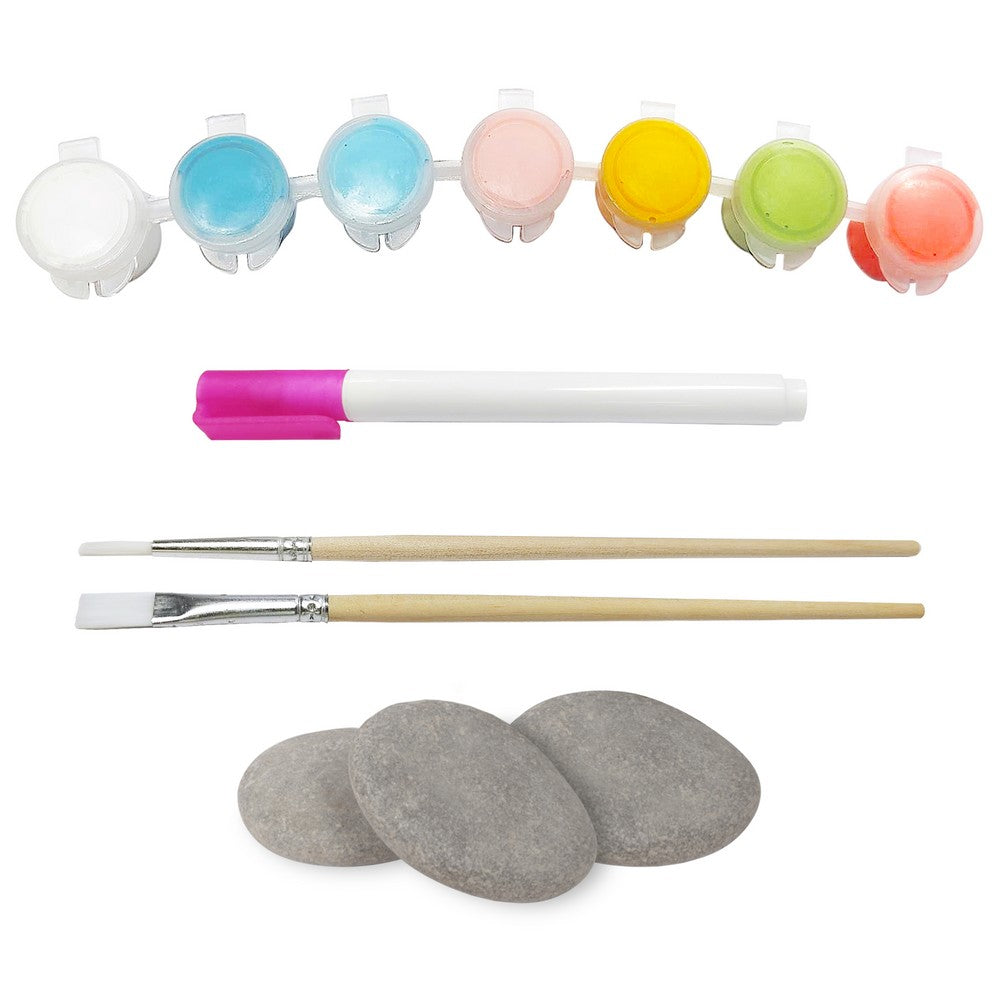 Hinkler OMC! Write On! Rock Painting Kit – DIY Art Set, Includes Paints, Brushes, and Rocks for Creative Stone Designs