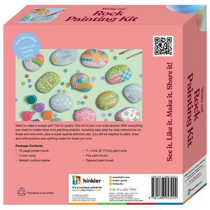 Hinkler OMC! Write On! Rock Painting Kit – DIY Art Set, Includes Paints, Brushes, and Rocks for Creative Stone Designs