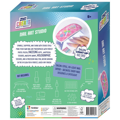 Hinkler Zap Create Nail Art Studio Kit – DIY Nail Design Set, Includes Polishes, Tools, and Stencils for Creative Nail Art