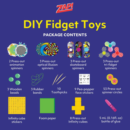 Hinkler Zap! DIY Fidget Toys Kit – Create Your Own Stress-Relieving Fidget Gadgets, Includes Materials, Tools, and Instructions