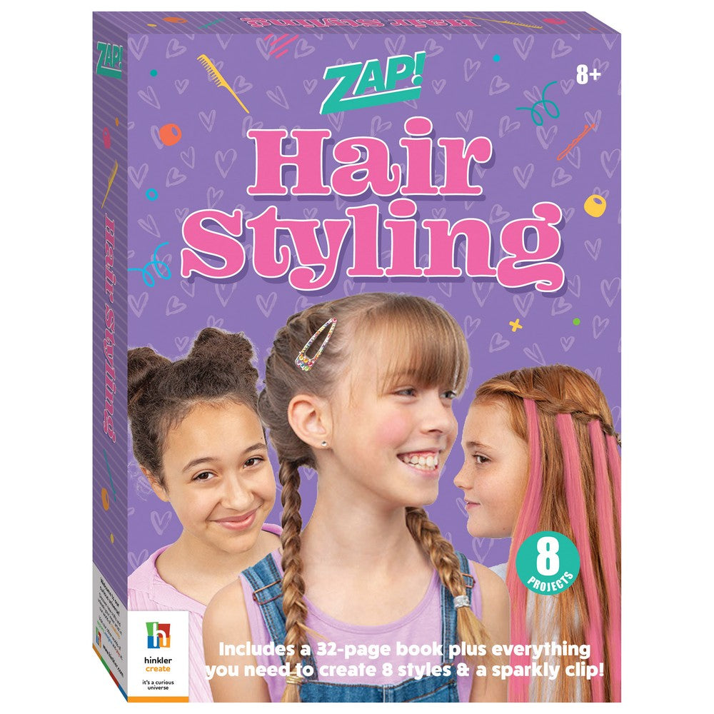 Hinkler Zap! Hair Styling Kit – DIY Hair Design Set, Includes Tools, Accessories, and Instructions for Creative Hairstyles