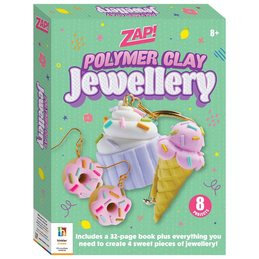 Hinkler Zap! Polymer Clay Jewellery Kit – DIY Jewelry Making Set, Includes Clay, Tools, and Instructions for Custom Earrings and Necklaces