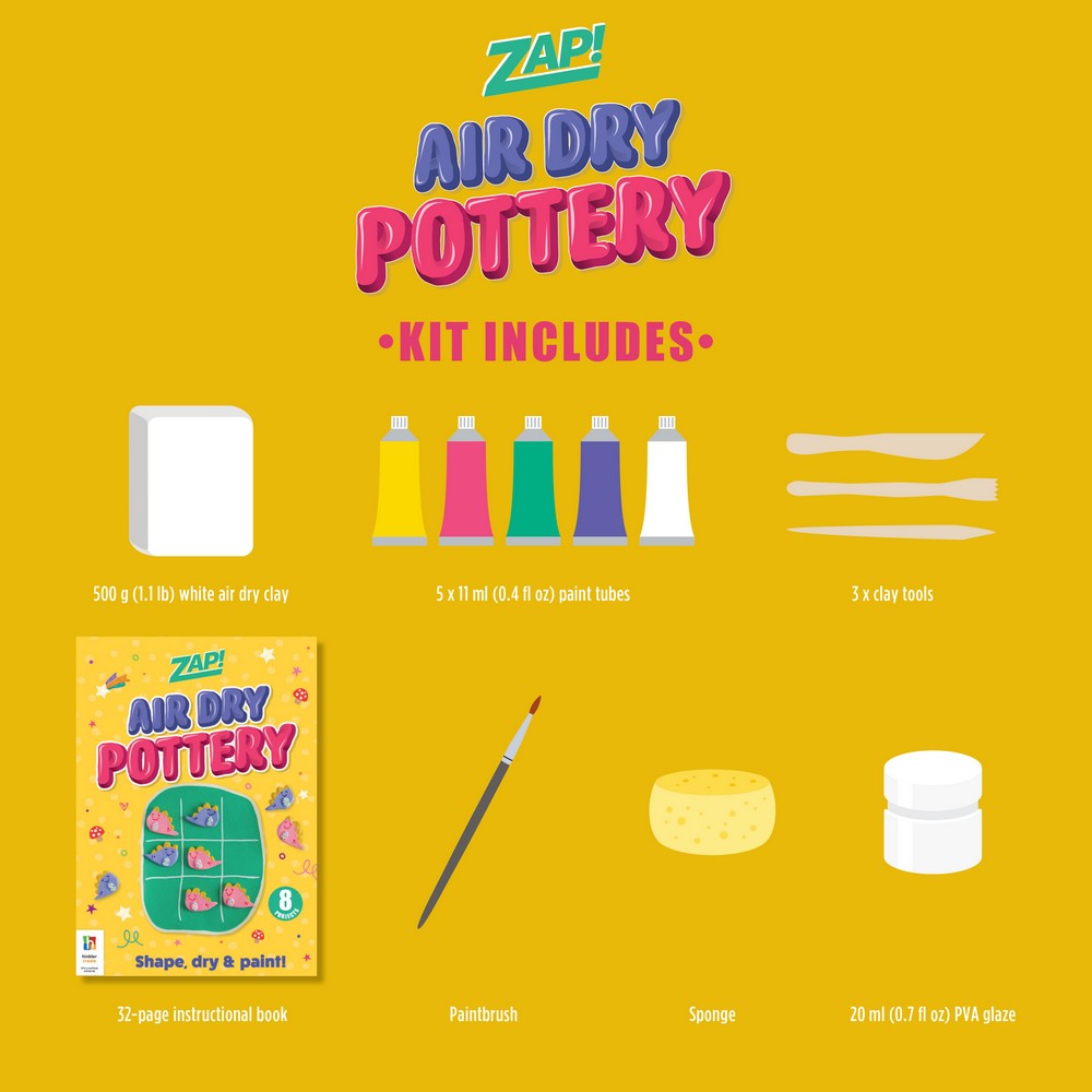 Hinkler Zap! Pottery Kit – DIY Clay Pottery Set, Includes Tools, Clay, and Instructions for Crafting Unique Pottery Pieces