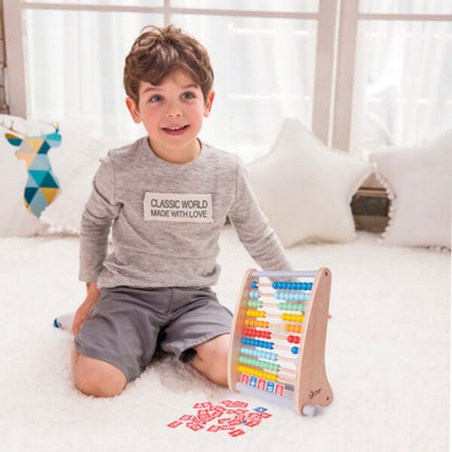 Classic World Abacus - Wooden Counting and Math Toy for Kids, Number Recognition, Addition & Subtraction Practice, Preschool Activity