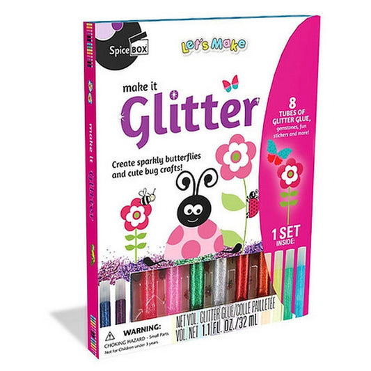 SpiceBox Make It Glitter – Kids Craft Kit with Sparkling Glitter Art Supplies