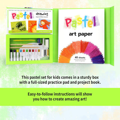 SpiceBox Pastels – Kids Creative Pastel Art Set for Drawing, Coloring & Crafting