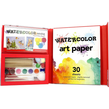 SpiceBox Watercolor for Kids – Creative Art Set with Paints, Brushes & Paper for Painting and Drawing