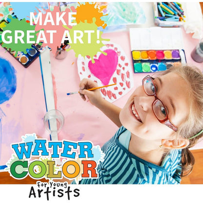 SpiceBox Watercolor for Kids – Creative Art Set with Paints, Brushes & Paper for Painting and Drawing