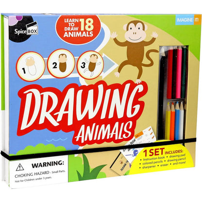 SpiceBox Drawing Animals – Kids Creative Art, Drawing & Sketching Kit