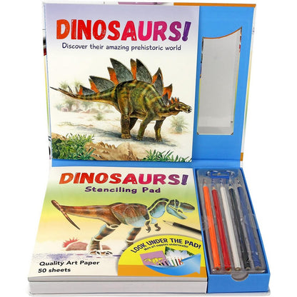 SpiceBox Learn & Draw Dinosaurs – Kids Educational Drawing & Art Kit