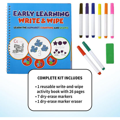 SpiceBox Early Learning Write & Wipe – Kids Educational Writing & Drawing Board