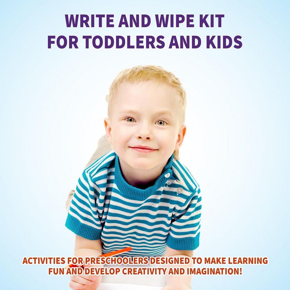 SpiceBox Early Learning Write & Wipe – Kids Educational Writing & Drawing Board