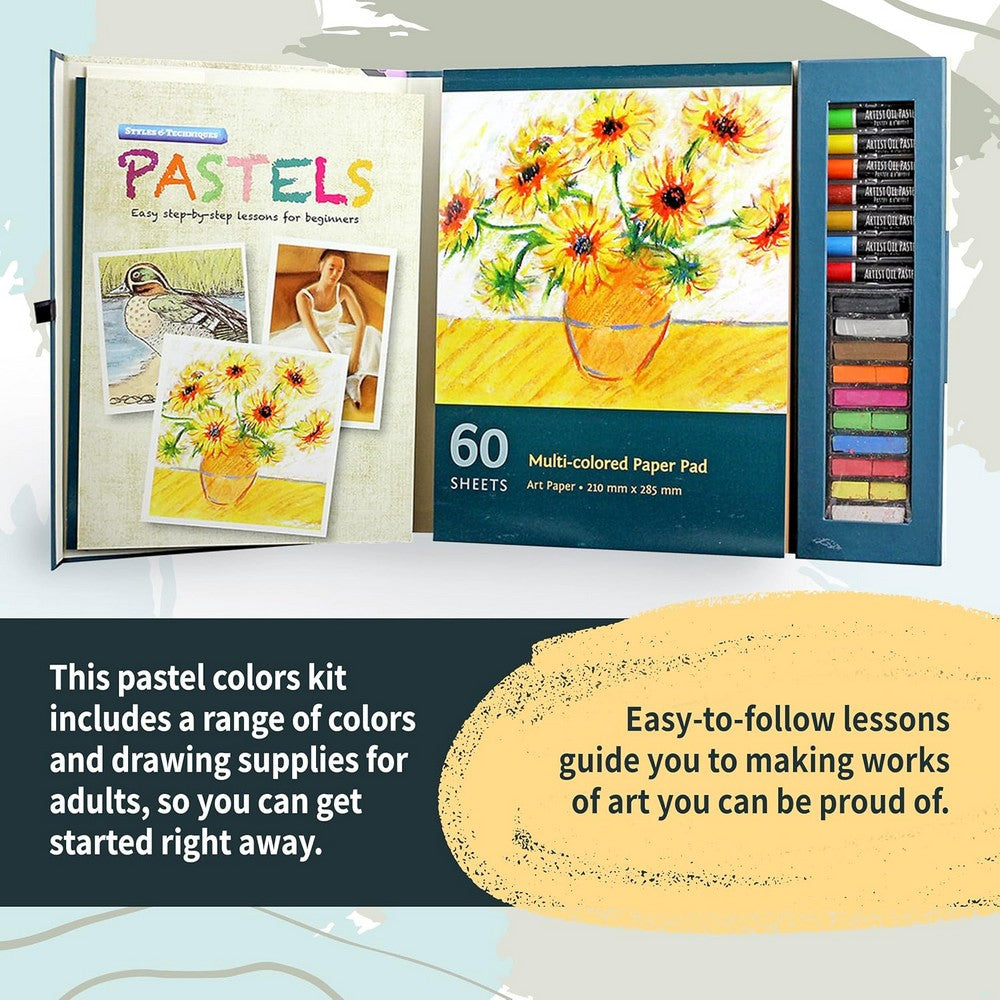 SpiceBox Pastels Style & Techniques – Kids Creative Pastel Art & Drawing Kit