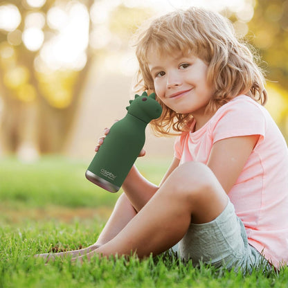 Asobu Dinosaur Bestie Bottle 16oz – Stainless Steel Kids Water Bottle, Fun Dino Design, Leak-Proof, Easy to Carry, Perfect for School, Travel & Everyday Use