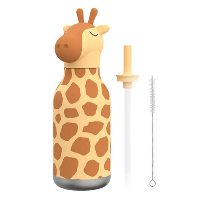 Asobu Giraffe Bestie Bottle 16oz – Stainless Steel Kids Water Bottle, Cute Giraffe Design, Leak-Proof, Easy to Carry, Ideal for School, Travel & Daily Use