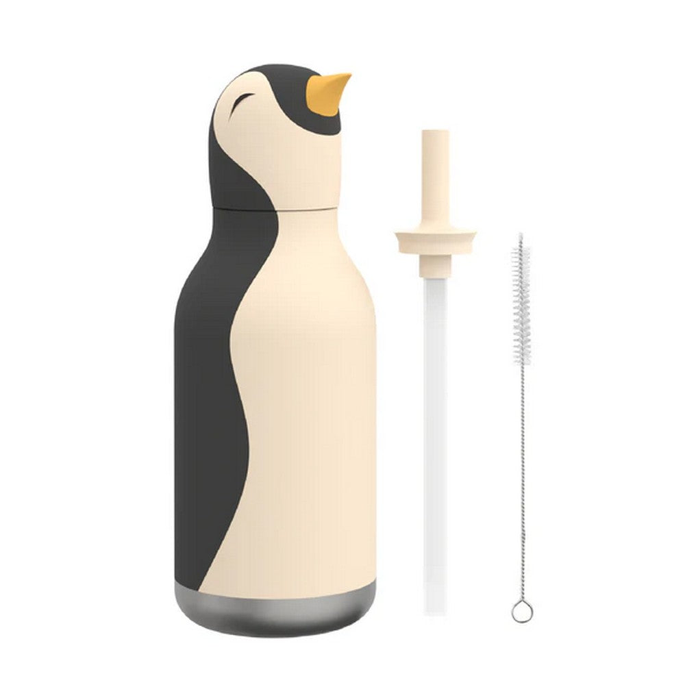 Asobu Penguin Bestie Bottle 16oz – Stainless Steel Kids Water Bottle, Cute Penguin Design, Leak-Proof, Easy to Carry, Perfect for School, Travel & Everyday Use