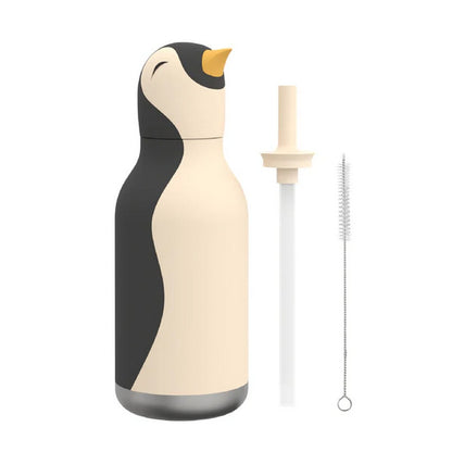 Asobu Penguin Bestie Bottle 16oz – Stainless Steel Kids Water Bottle, Cute Penguin Design, Leak-Proof, Easy to Carry, Perfect for School, Travel & Everyday Use