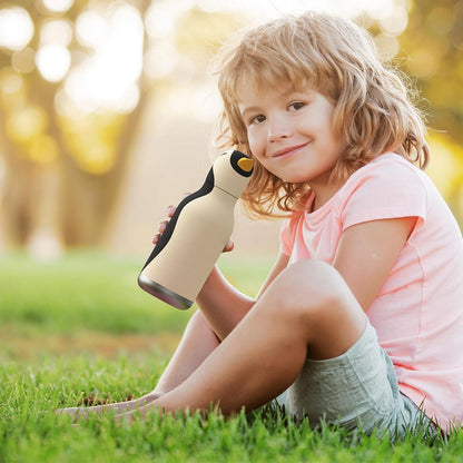 Asobu Penguin Bestie Bottle 16oz – Stainless Steel Kids Water Bottle, Cute Penguin Design, Leak-Proof, Easy to Carry, Perfect for School, Travel & Everyday Use