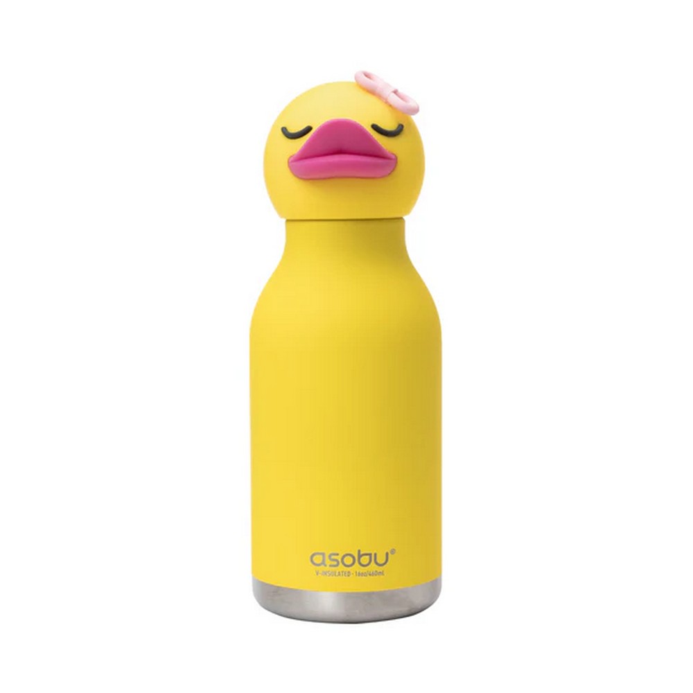 Asobu Ducky Bestie Bottle 16oz – Stainless Steel Kids Water Bottle, Cute Duck Design, Leak-Proof, Easy to Carry, Perfect for School, Travel & Daily Use