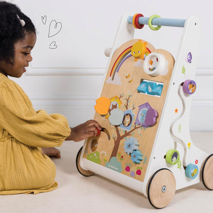 Le Toy Van - Petilou Wooden Educational Multi-Sensory Wooden Activity Walker For Toddlers And Babies | Suitable For A Boy Or Girl 1 Year Old +