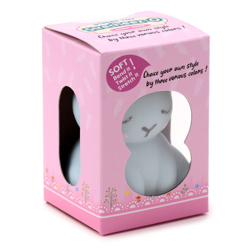Puckator Squeezy Stretchy Cute Bunny Rabbit Toy – Stress Relief Squishy for Kids, Assorted - 1 Piece