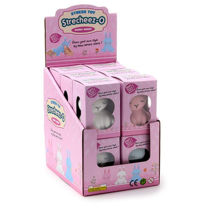 Puckator Squeezy Stretchy Cute Bunny Rabbit Toy – Stress Relief Squishy for Kids, Assorted - 1 Piece