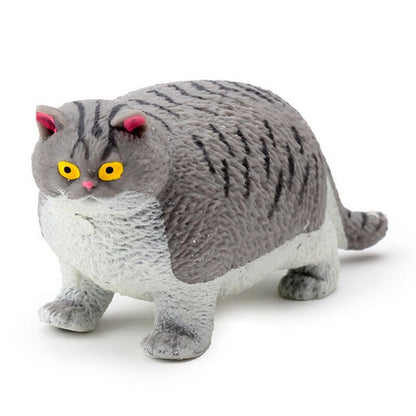 Puckator Stretchy Fat Cat Toy – Soft Squishy Stretchable Cat Stress Relief Toy for Kids, Assorted - 1 Piece