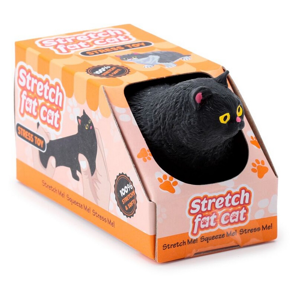 Puckator Stretchy Fat Cat Toy – Soft Squishy Stretchable Cat Stress Relief Toy for Kids, Assorted - 1 Piece