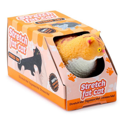 Puckator Stretchy Fat Cat Toy – Soft Squishy Stretchable Cat Stress Relief Toy for Kids, Assorted - 1 Piece