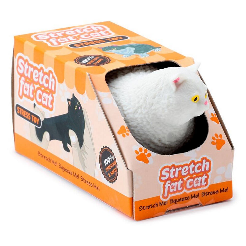 Puckator Stretchy Fat Cat Toy – Soft Squishy Stretchable Cat Stress Relief Toy for Kids, Assorted - 1 Piece